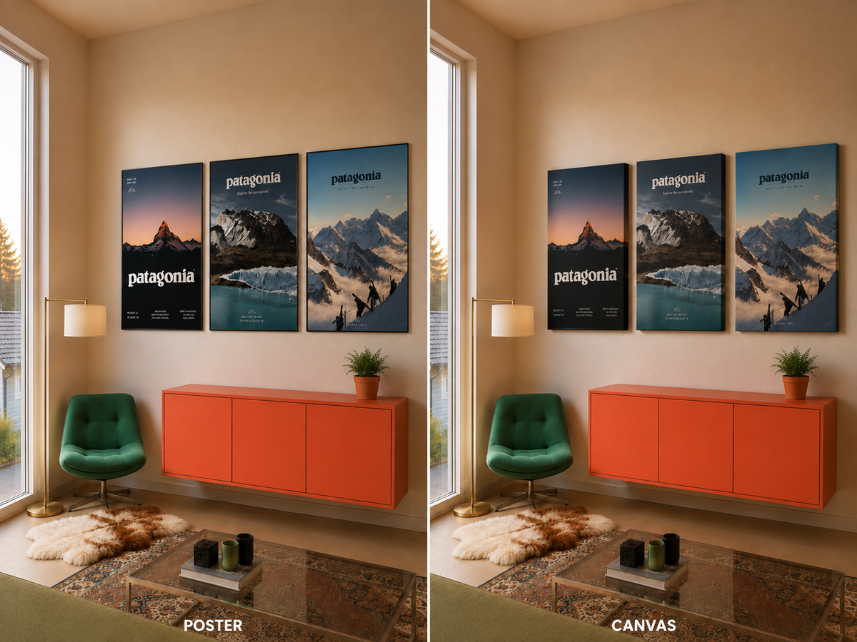Canvas wall art vs wall poster comparison