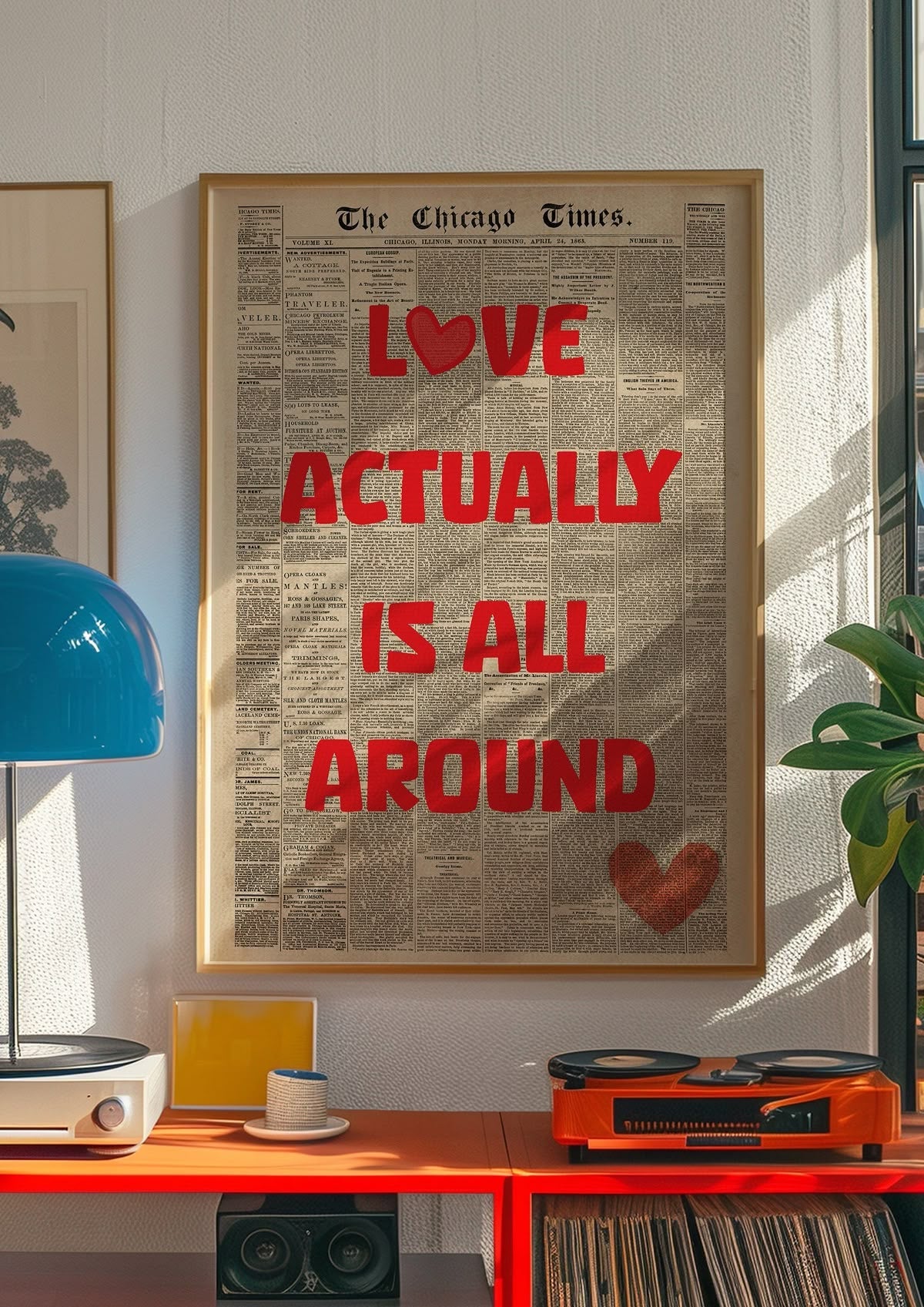 Romantic wall art collection with love-inspired typography and art prints