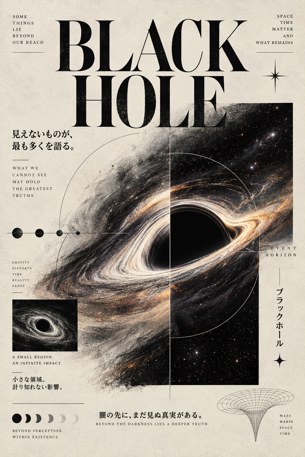 Black Hole Wall Art close up highlighting the dark cosmic center, glowing accretion disk and detailed astronomy inspired composition