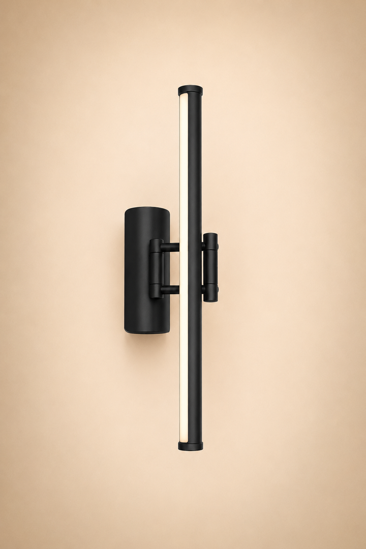 Slim black Wall Art Light features a clean wall mounted design for illuminating artwork and prints.