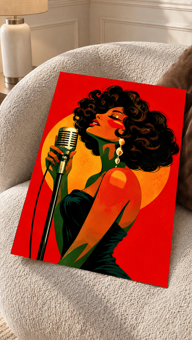 Colorful Figurative Women Art Print | Bold Retro Portrait Wall Art
