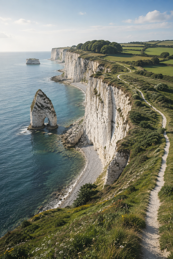 Coastal Cliff Art Print displayed as scenic seaside wall decor for modern and nature inspired interiors