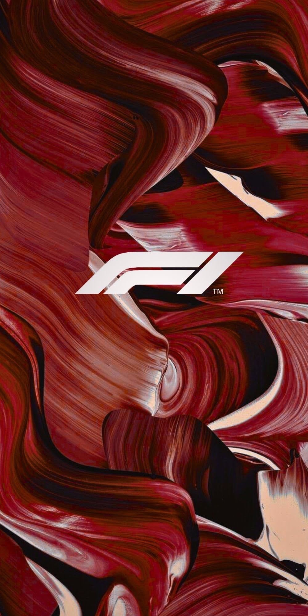 Abstract Formula 1 inspired wall art showcasing a white race car, expressive red textures, and high energy motorsport artwork.