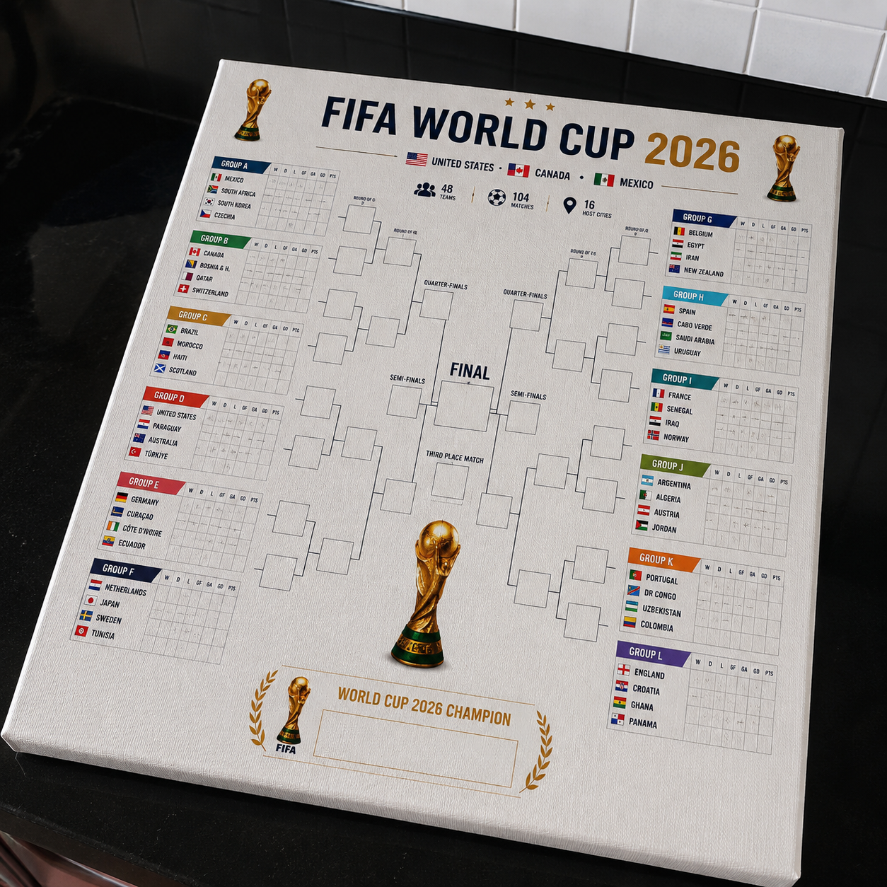 FIFA World Cup 2026 Bracket Poster