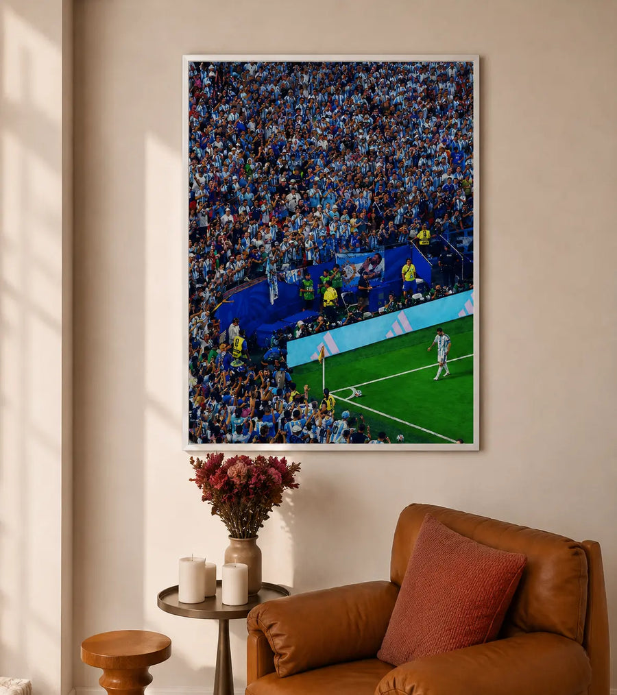 Póster enmarcado de un estadio de fútbol