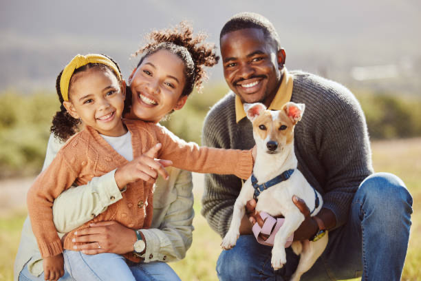 Family portrait wall art with dog; script 'This is Us' and 'Gibson Family'