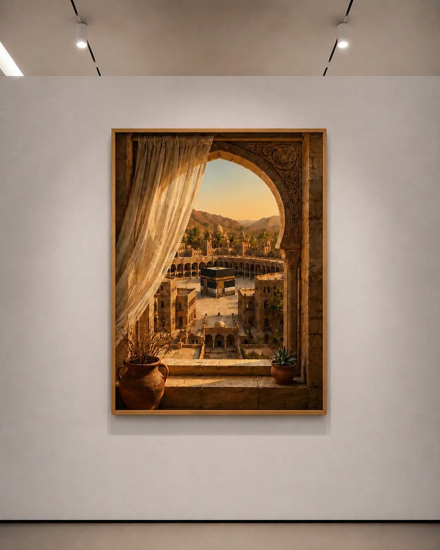 alt
Impresión enmarcada para pared de un paisaje con vista a un arco sobre una ciudad histórica