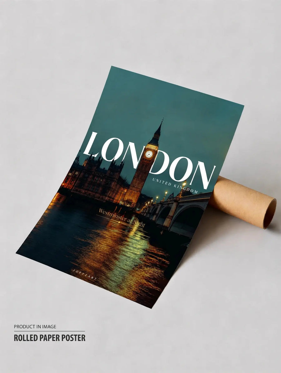 Póster enrollado de viaje por Londres