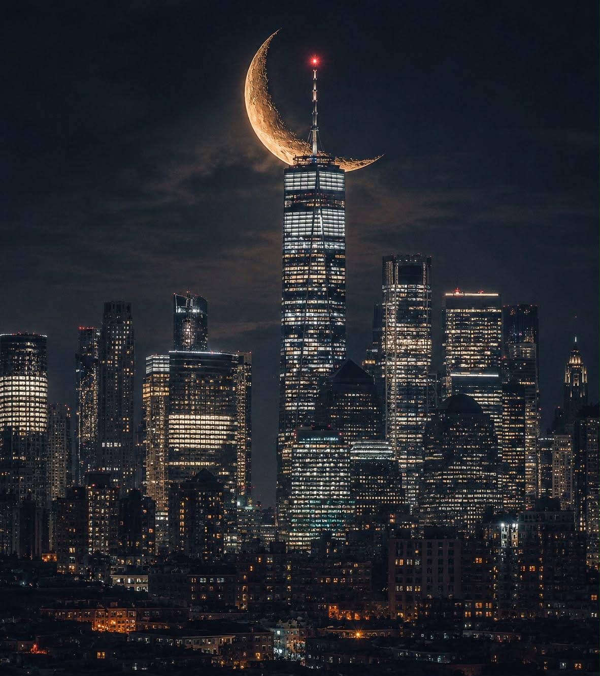 Empire State Crescent Moon Print