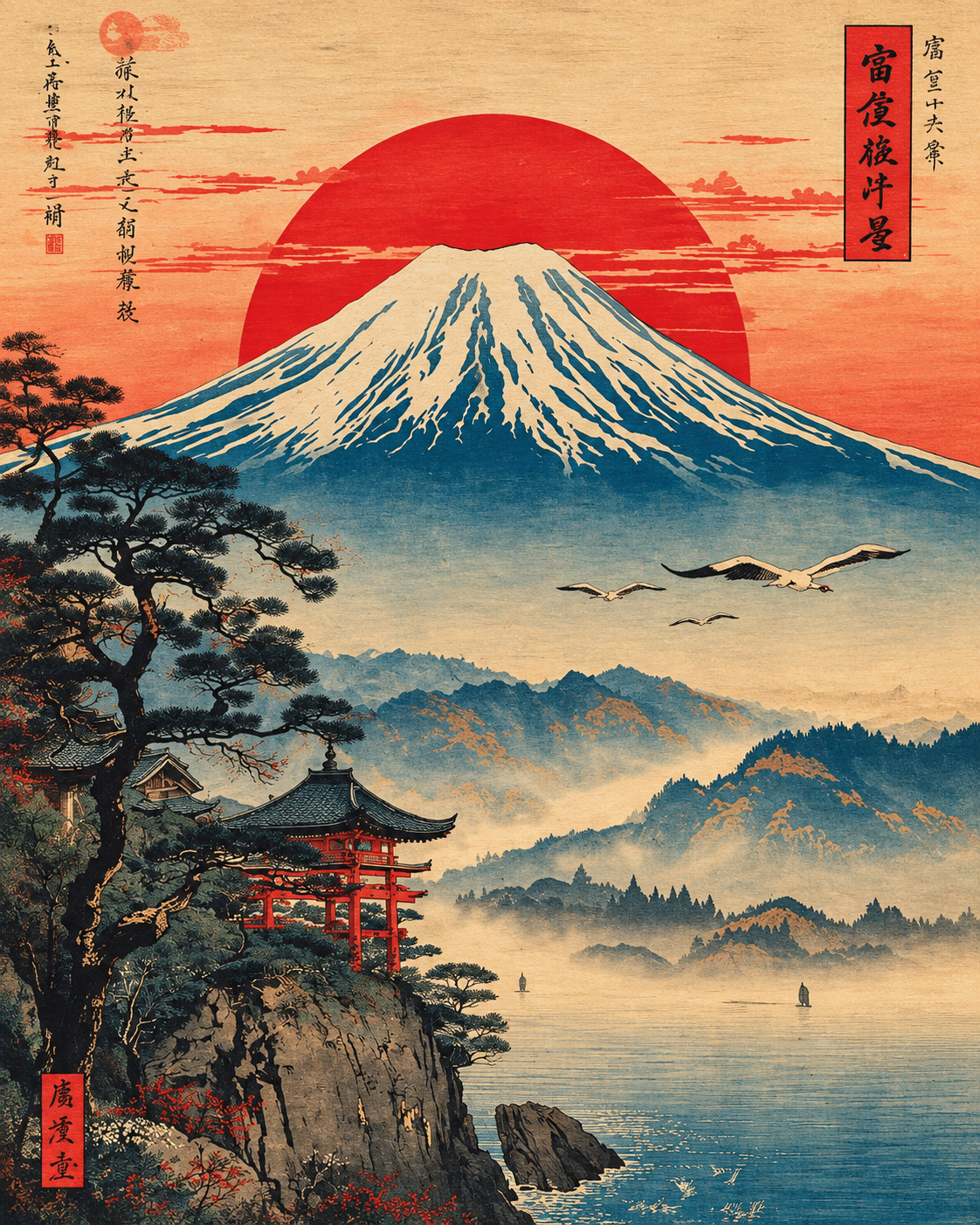 Monte Fuji - Póster japonés