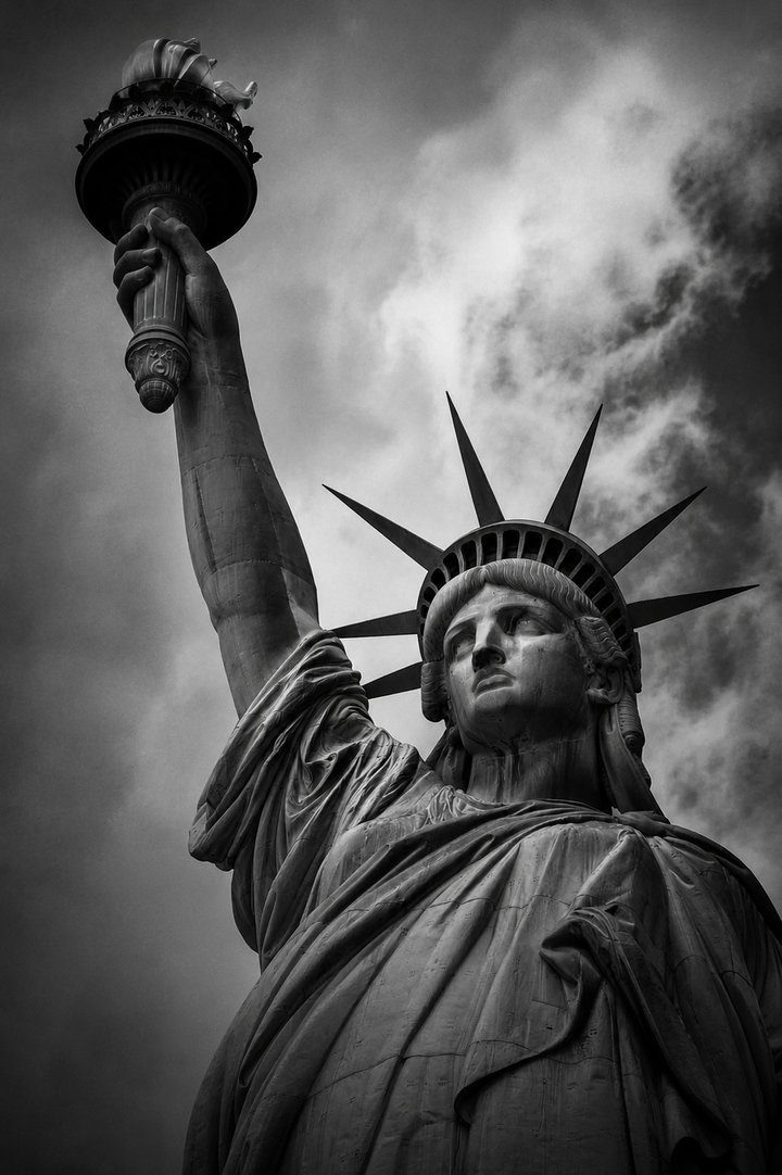 Statue of Liberty Art Print displayed as New York landmark wall art for an urban gallery wall