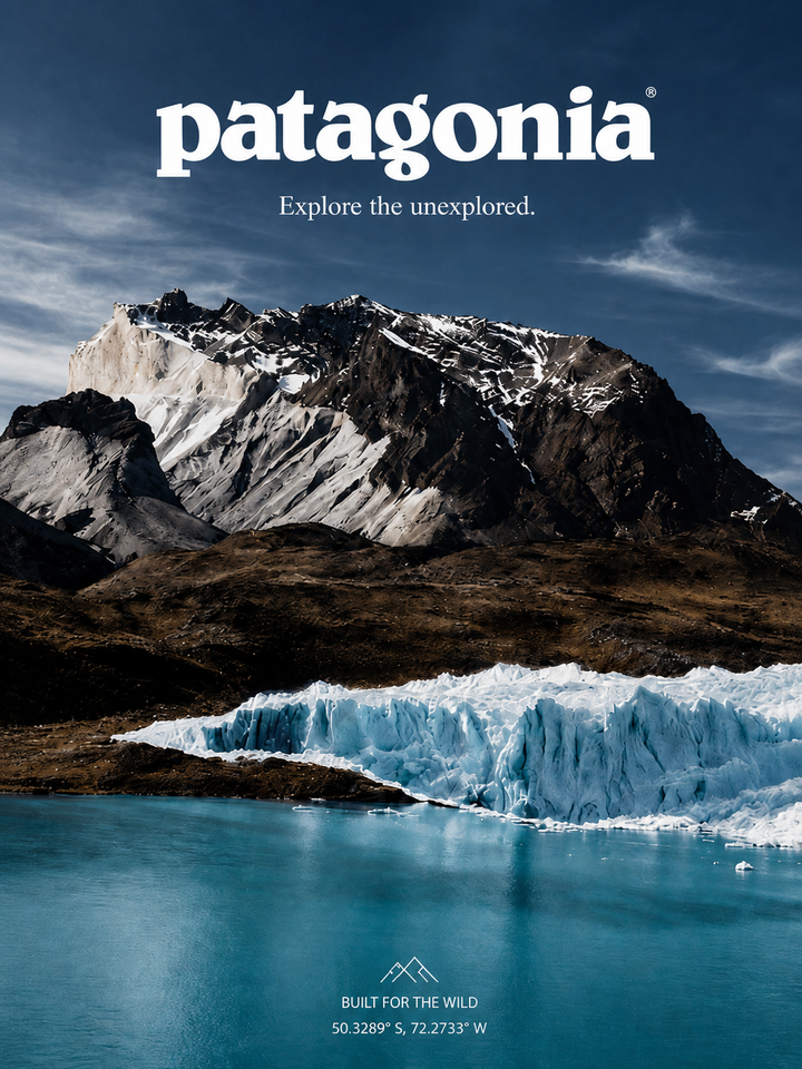 Patagonia Glacier Mountain Wall Art Poster