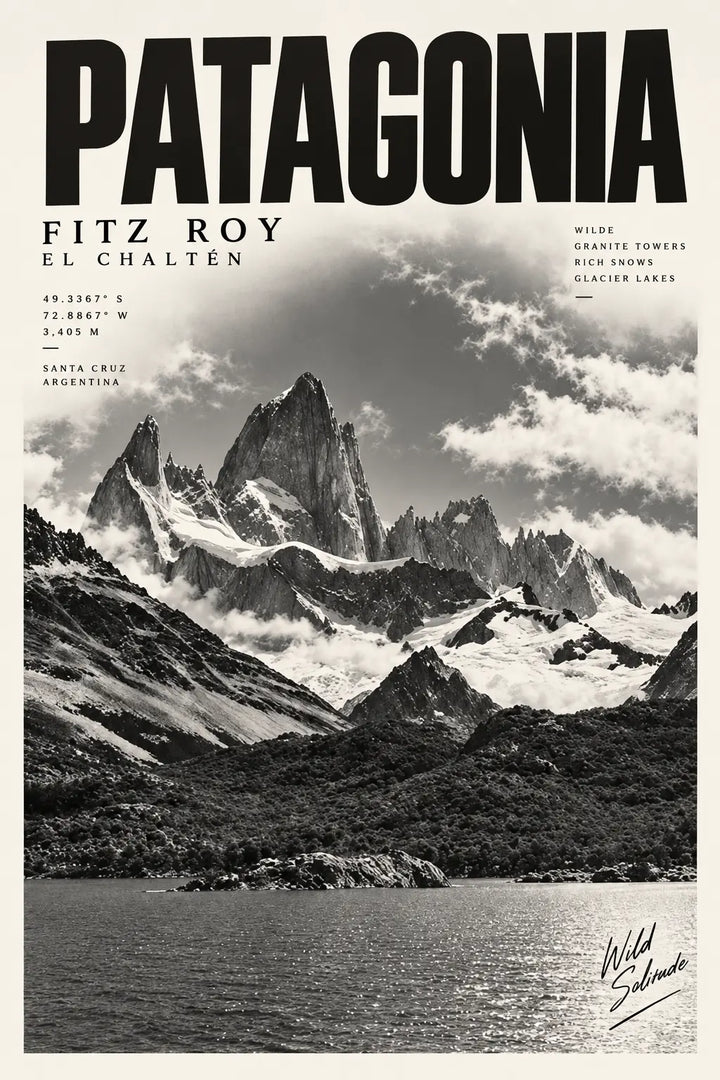 Patagonien Schwarz-Weiß Wandkunst