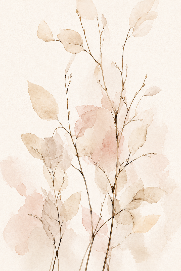 Whispering Branches Arte Botánico Abstracto