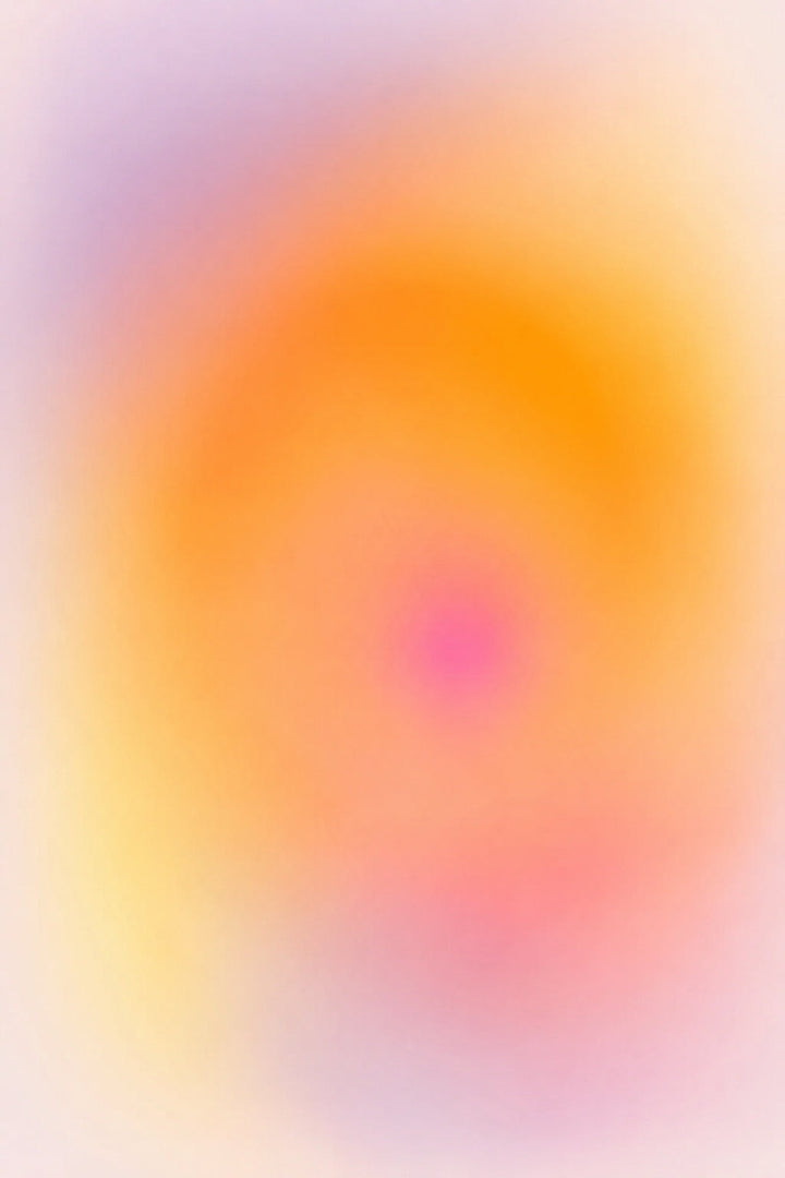 Abstract gradient wall art with soft orange, pink, and purple swirls