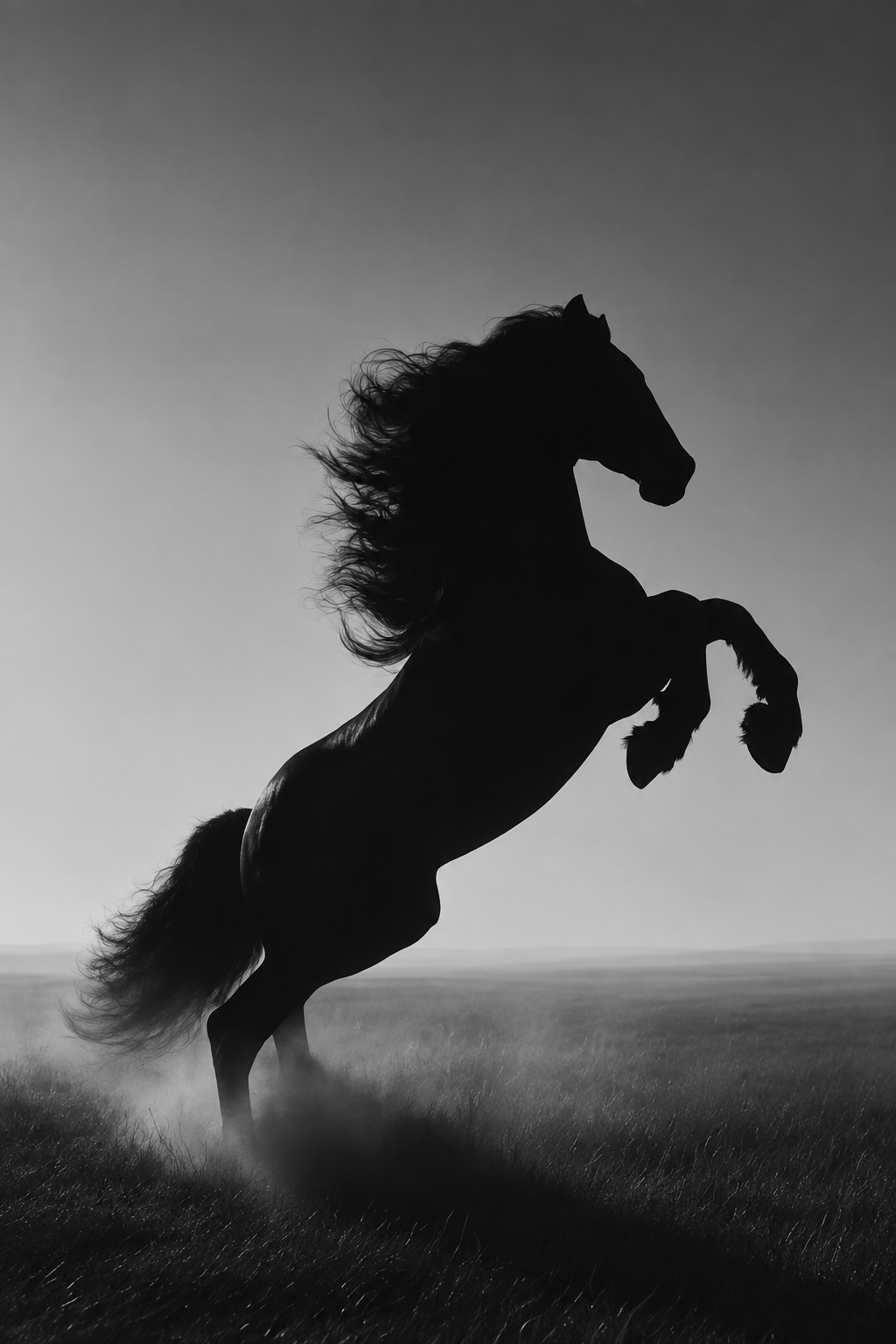 Black Rearing Horse Photography Wall Art Poster clean artwork preview
