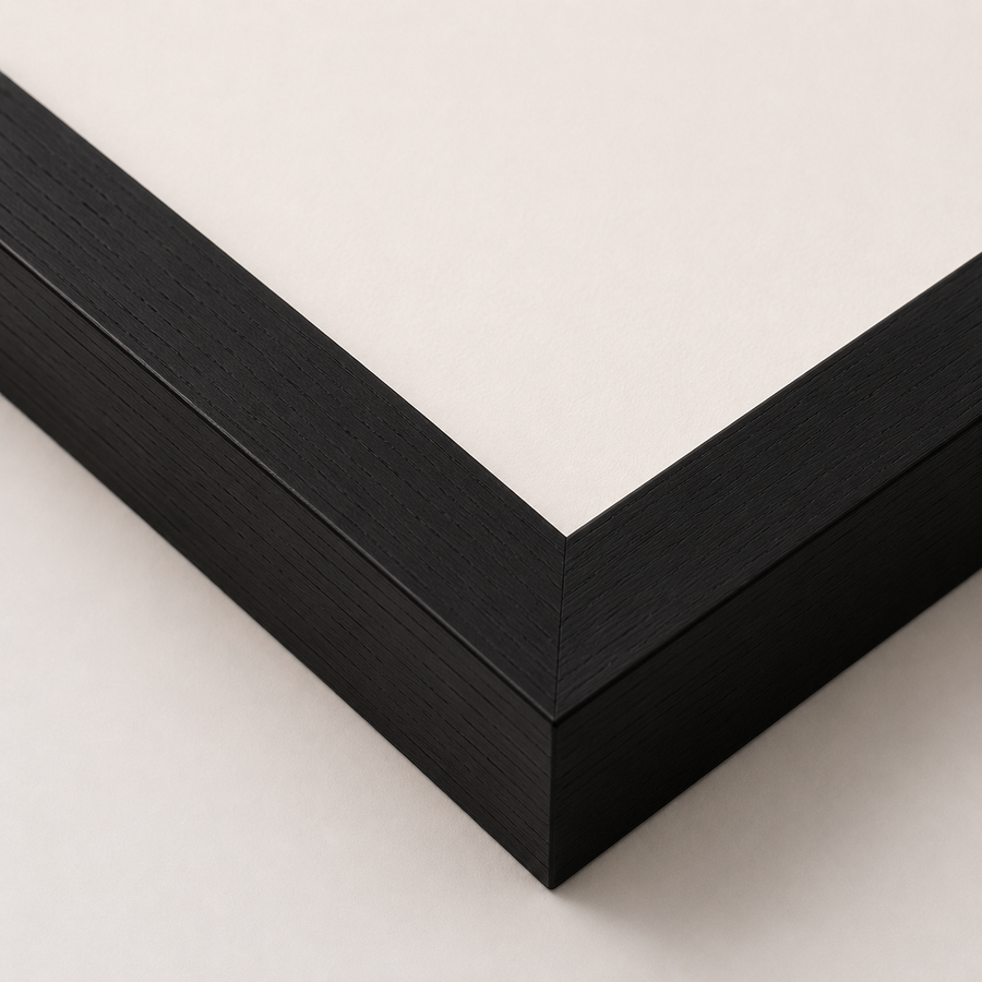 Close-up of the black frame finish