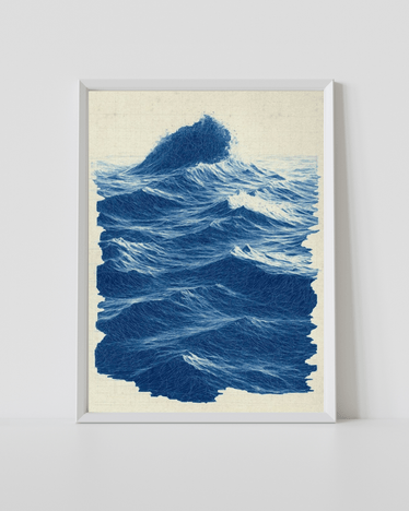 Blue Ocean Print | Blue Noise Abstract Wall Art | Joffzart