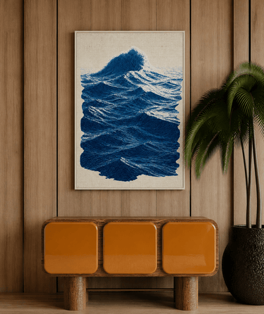 Blue Ocean Print | Blue Noise Abstract Wall Art | Joffzart