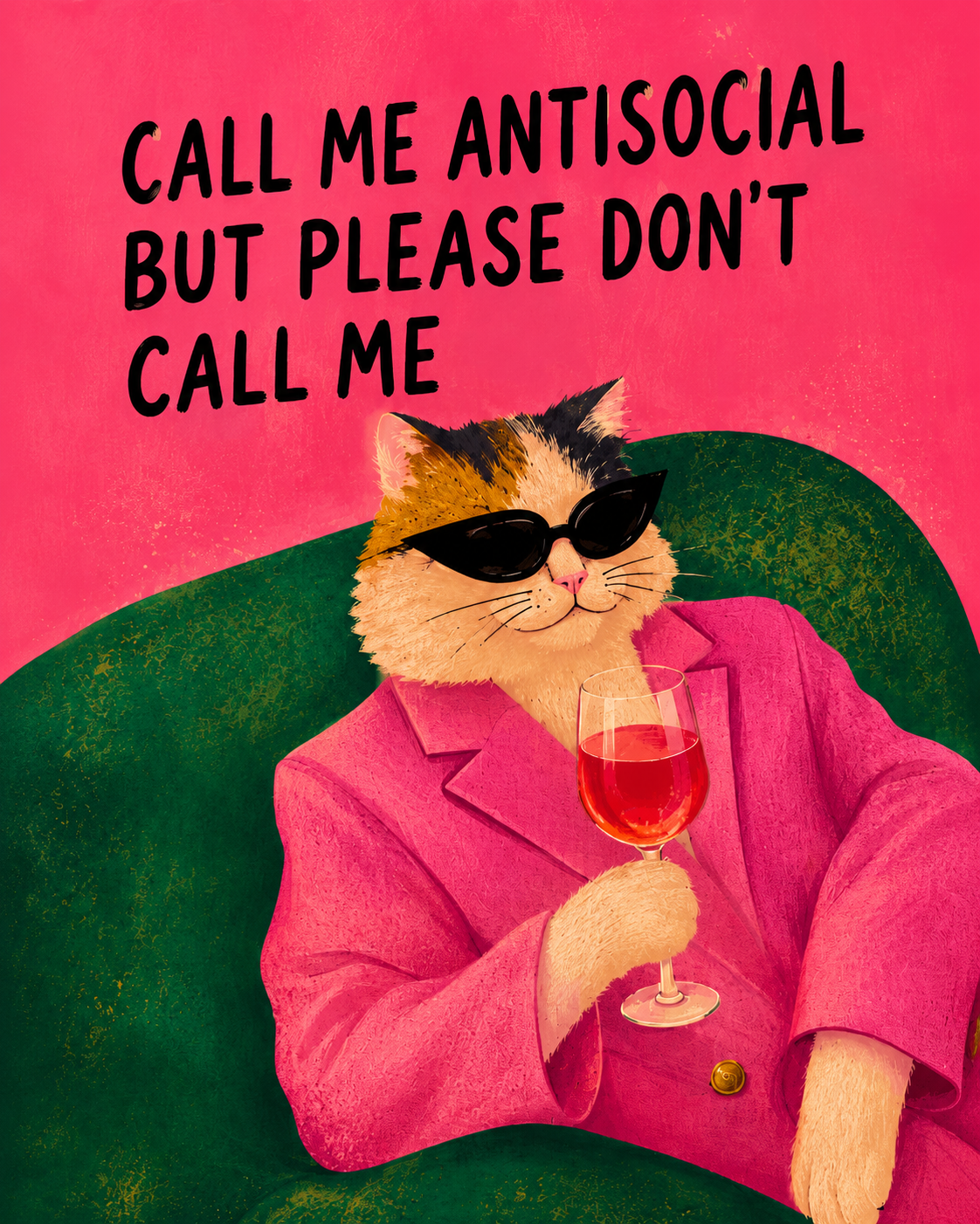 Call Me Antisocial - Póster de gato
