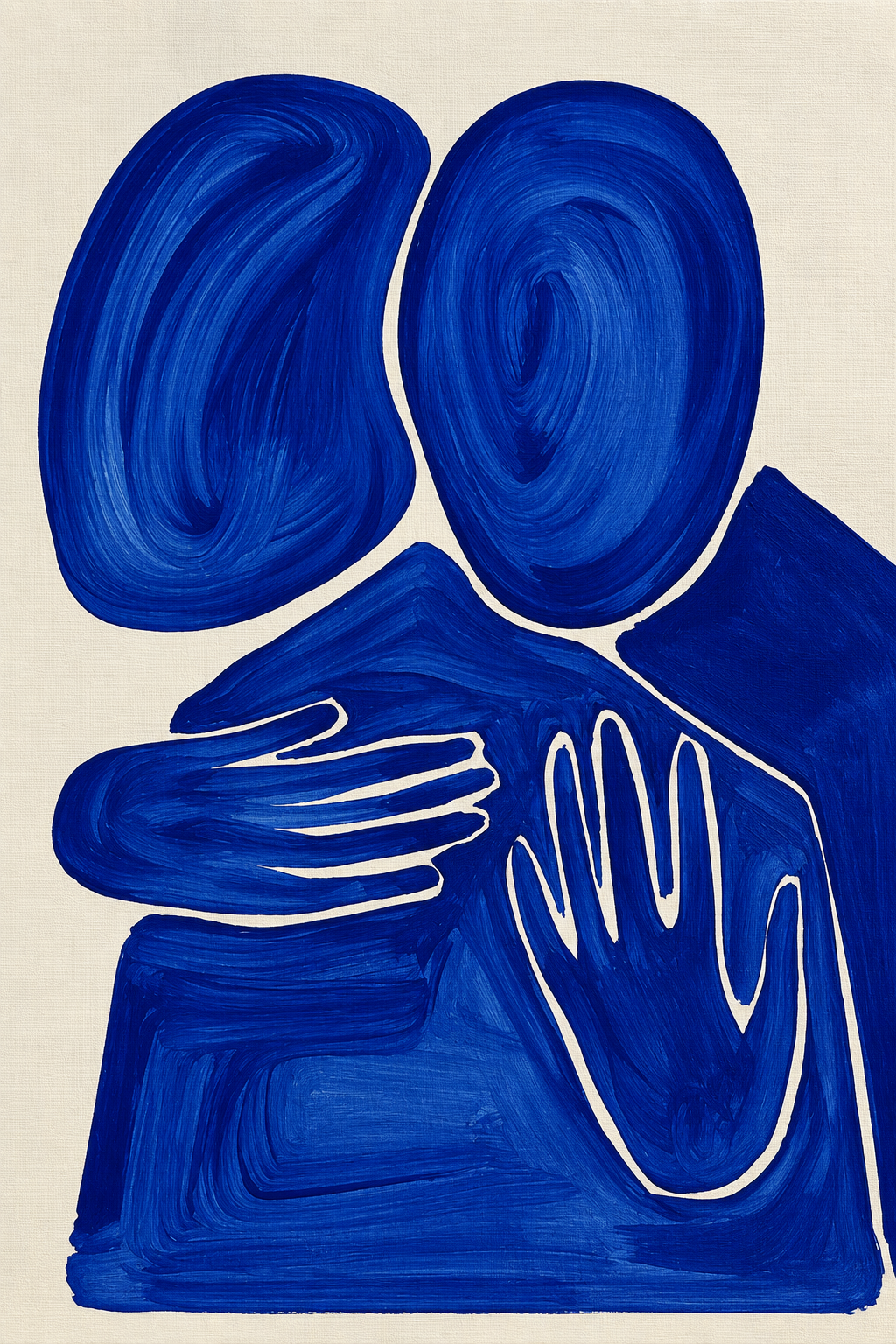 Embrace The Souls - Lámina minimalista azul
