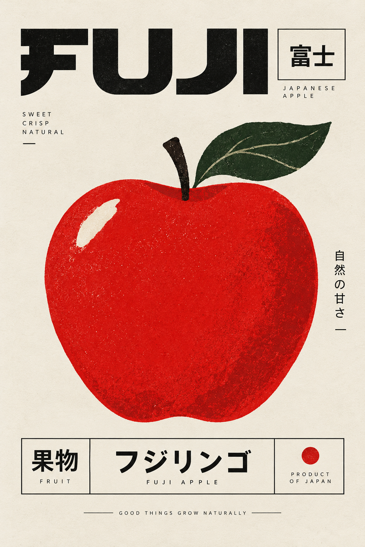 Fuji Elma Japon Meyvesi Mutfak Duvar Posteri