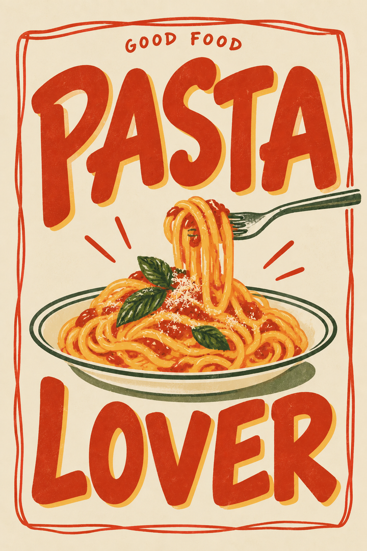 Good Food Pasta Lover Mutfak Duvar Posteri