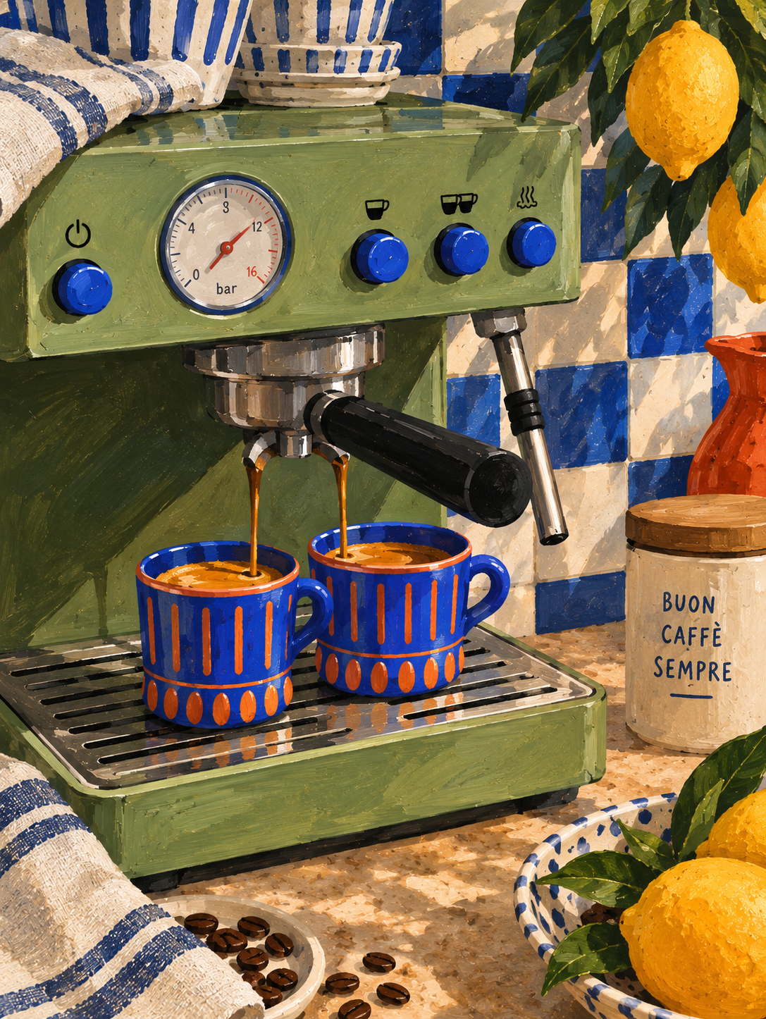 Italian Espresso Machine Kitchen Wall Art preview artwork