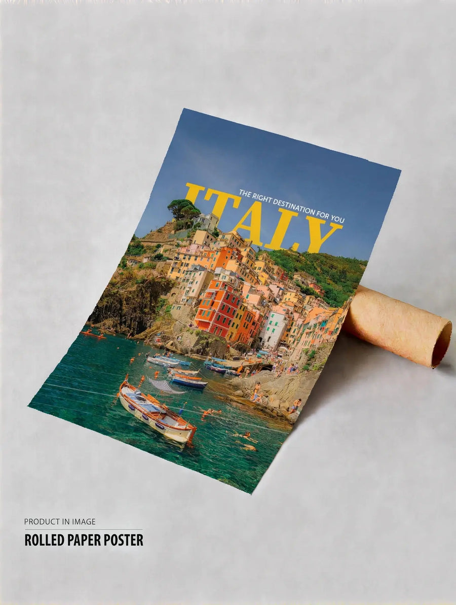 Póster enrollado de viaje por Italia