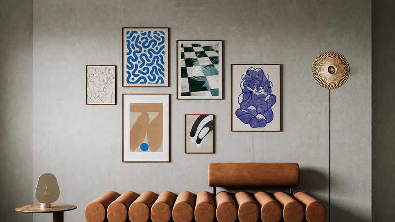 Curated Joffzart wall art displayed in a modern interior