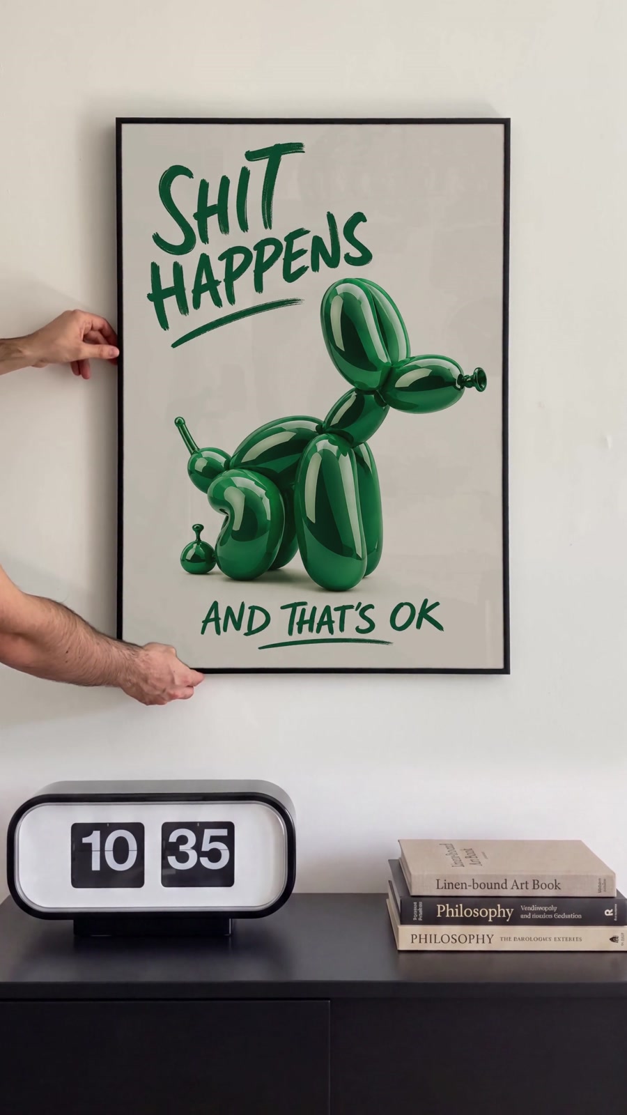 Shit Happens and That's OK Balloon Dog Wall Art