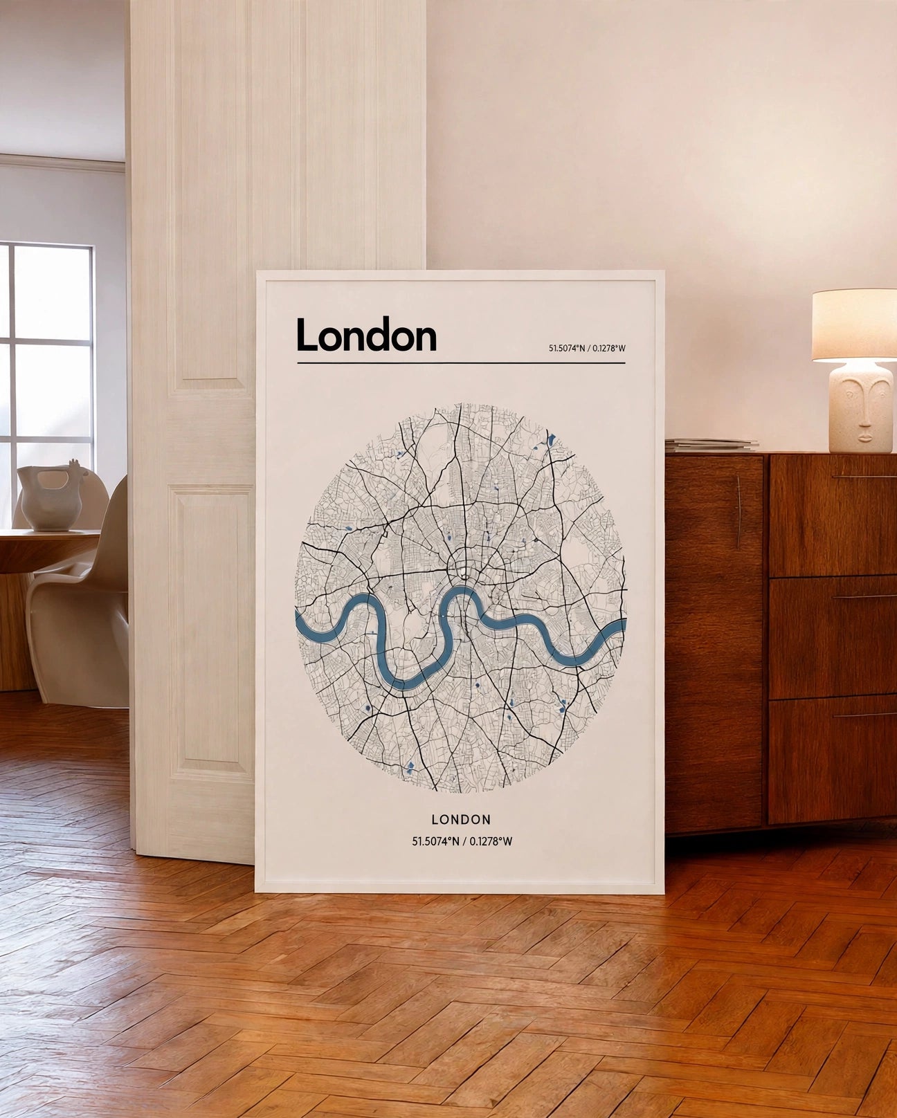 Personalized City Map Wall Art featuring a custom London location design with personalised wording.