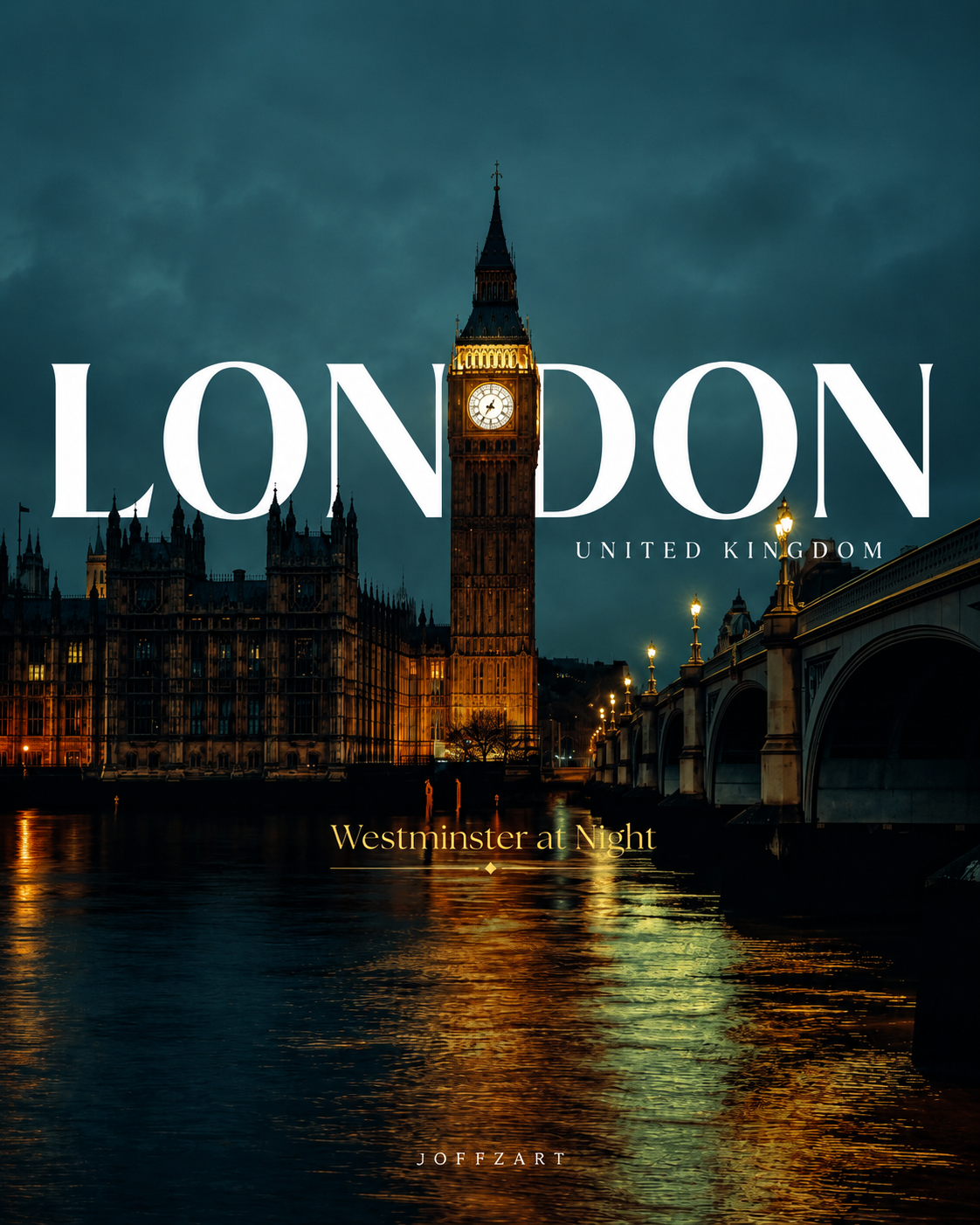 London Westminster - Póster nocturno