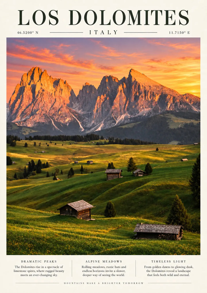 Dolomiten Sonnenuntergang Kunstdruck