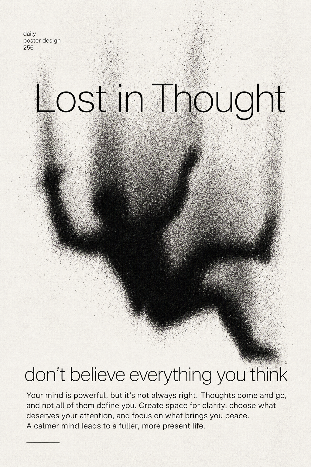 Lost in Thought Mindfulness Typography Wall Art Poster clean artwork preview