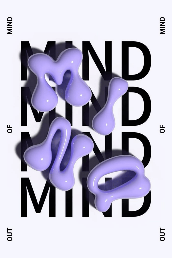 Mind Of Mind Out | Renkli Tipografi Sanat Baskısı