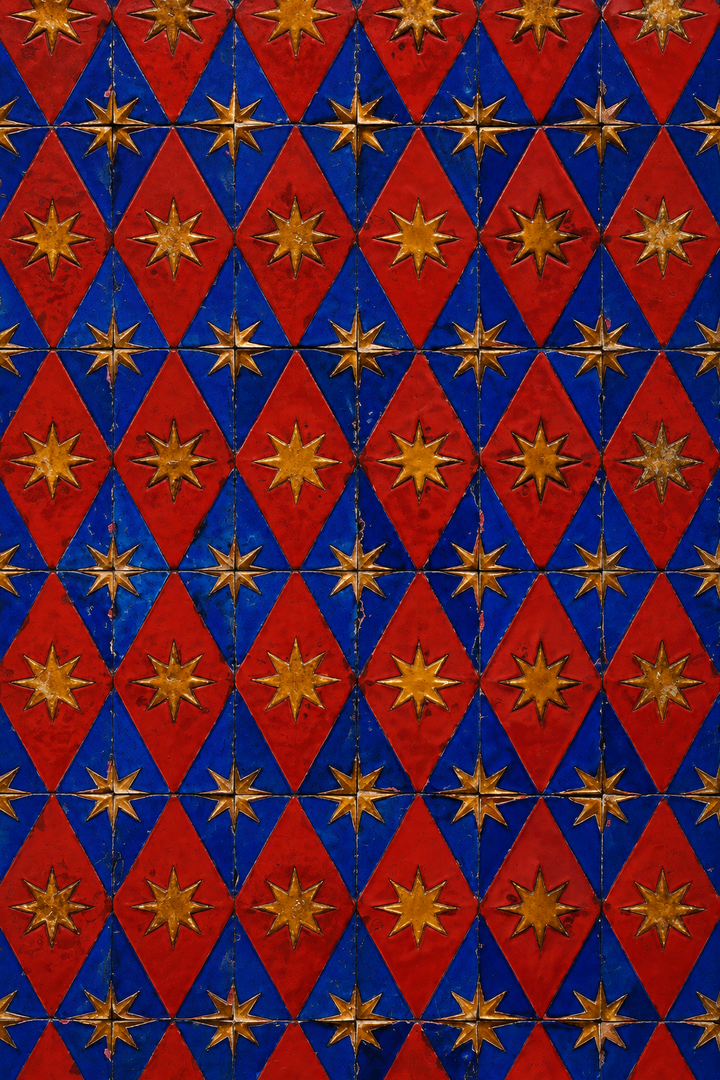 Red and blue star pattern geometric artwork clean preview