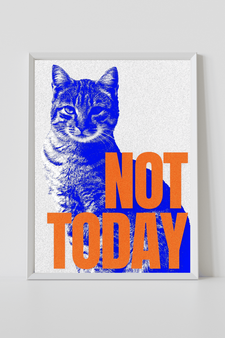 Impression encadrée "Not Today Cat Attitude" par Joffzart