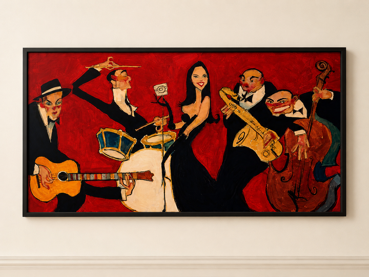 Flamenco inspired wall art print celebrating rhythm, movement and expressive musical performance.