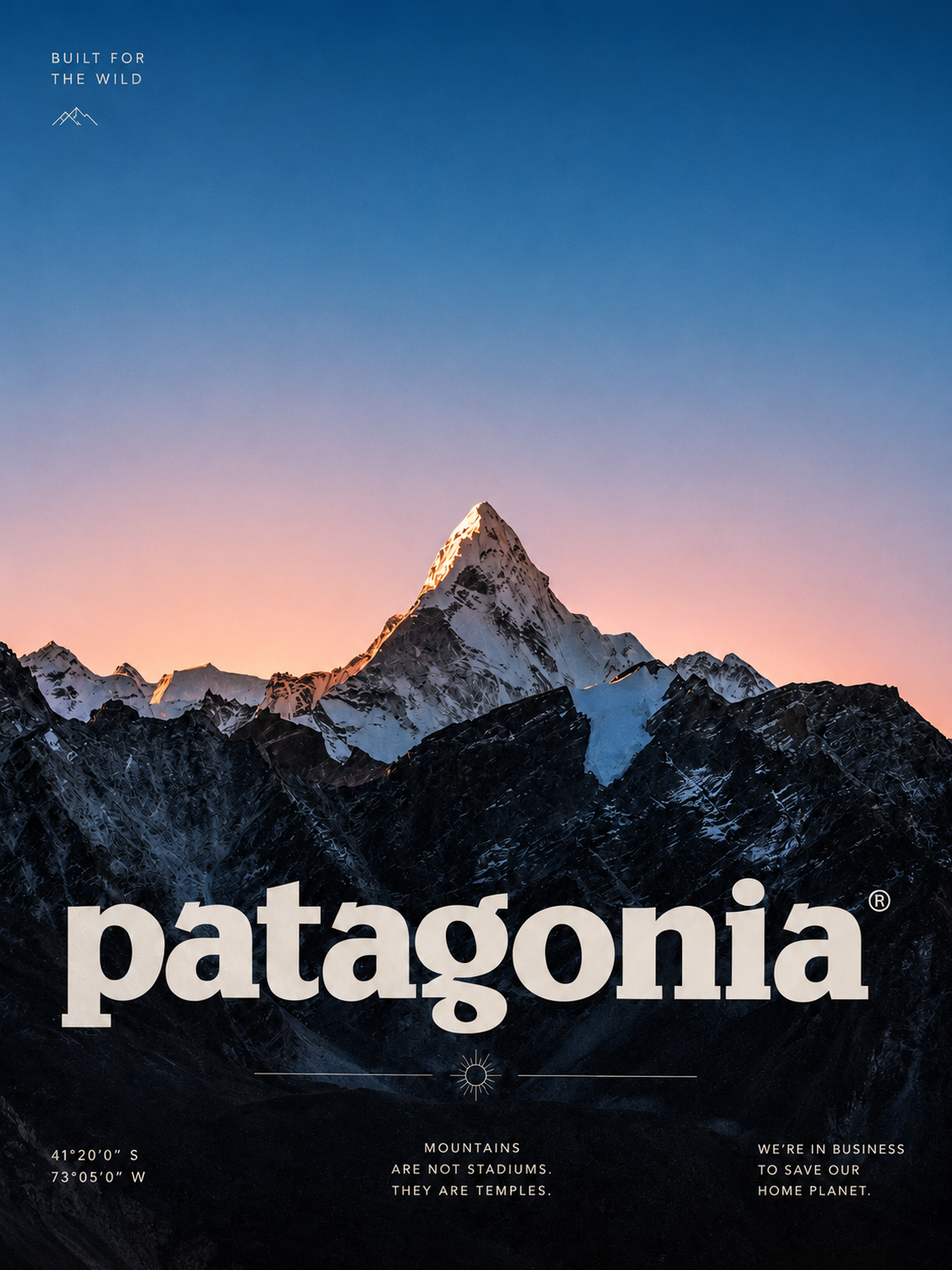 Patagonia Sunset - Póster de montaña