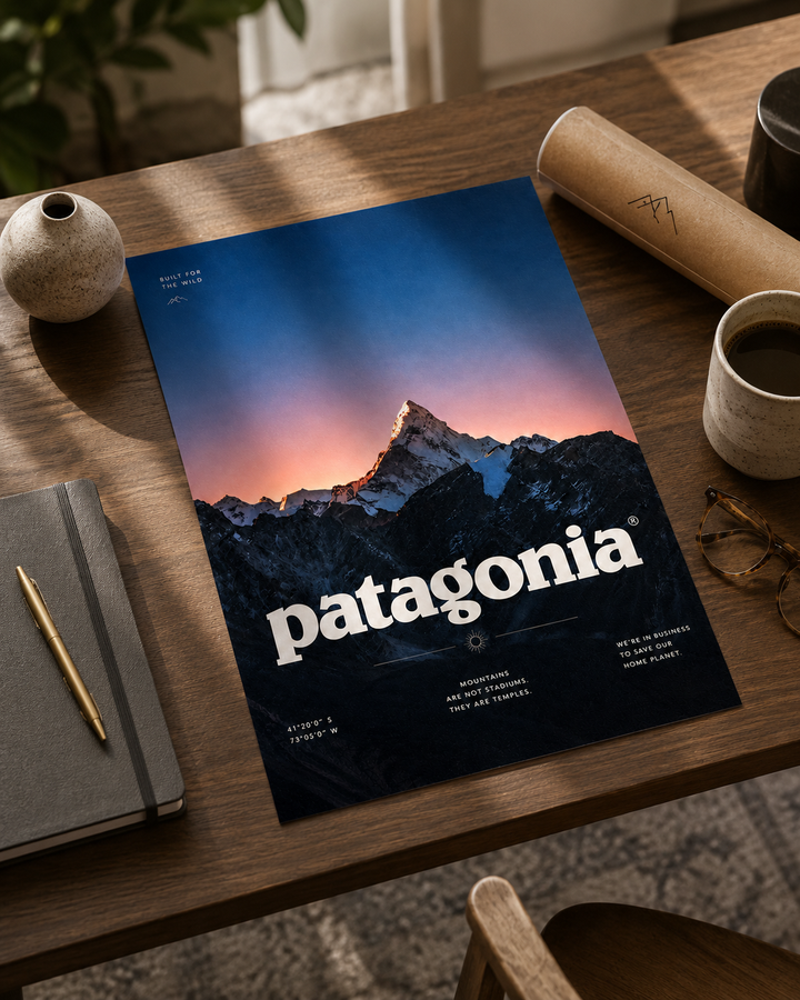 Patagonia dağ manzarası duvar sanatı görseli