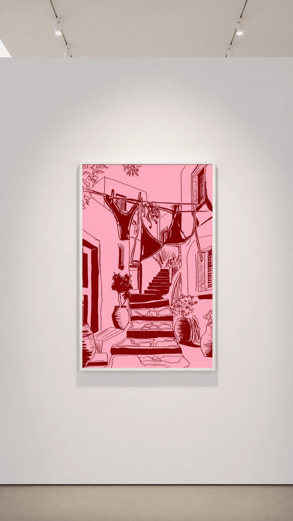 Pink Courtyard Summer Lines - Joffzart