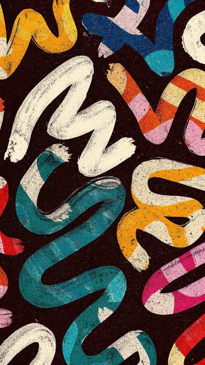 Midnight Scribbles | Siyah Soyut Sanat Baskısı