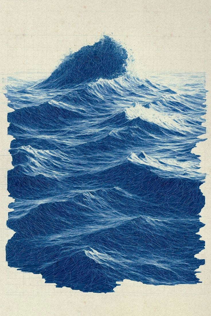 Blue Ocean Print Blue Noise preview artwork