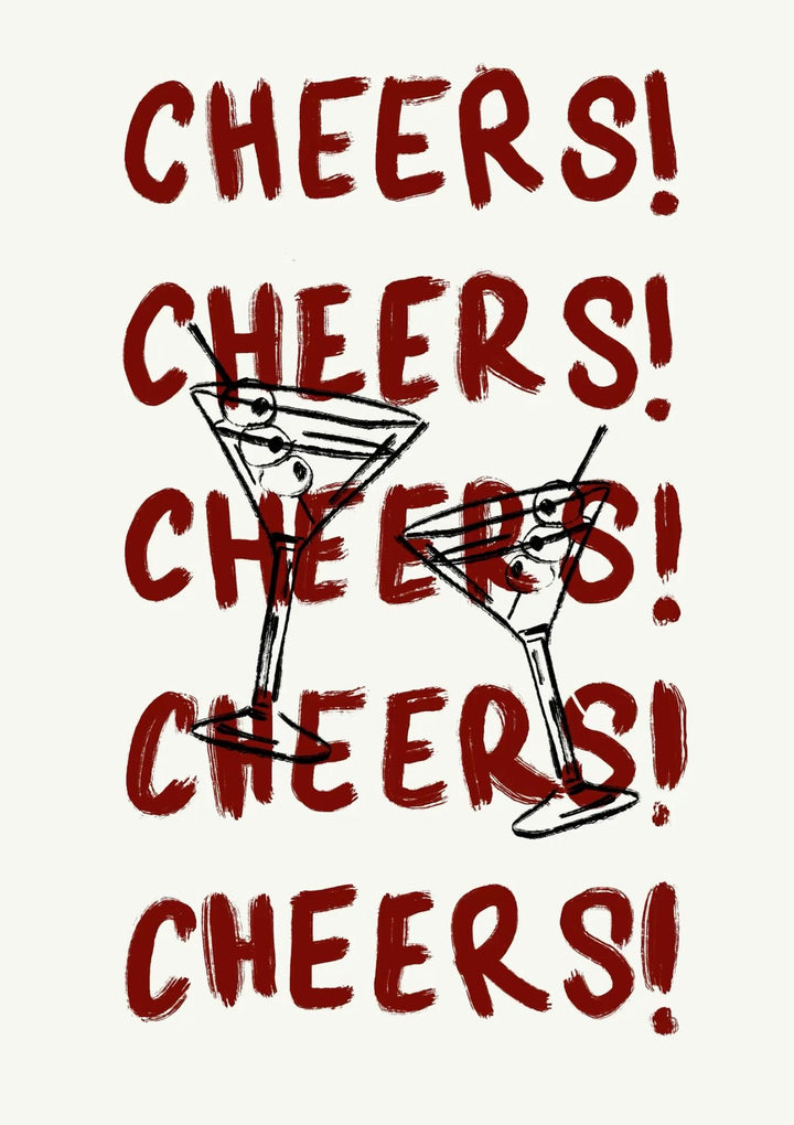 Cheers - Lámina de cóctel retro