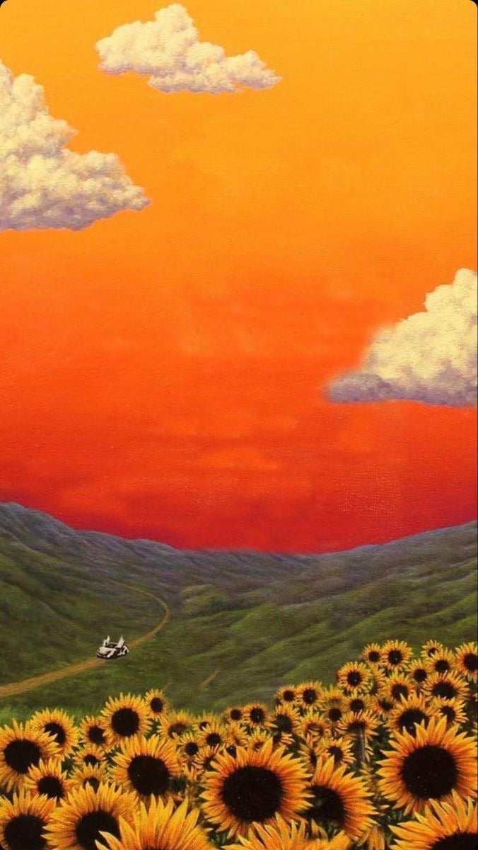 Golden Horizon Sunflower Sunset Wall Art preview artwork