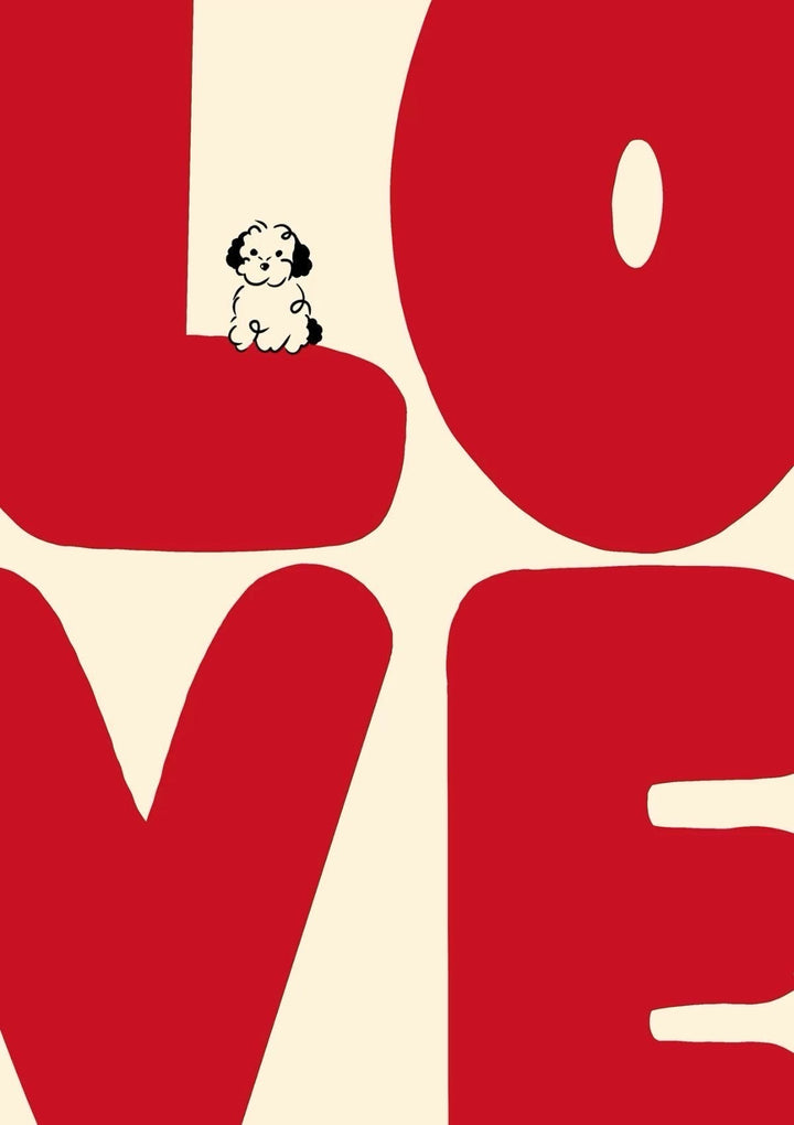 LOVE - Lámina tipográfica roja