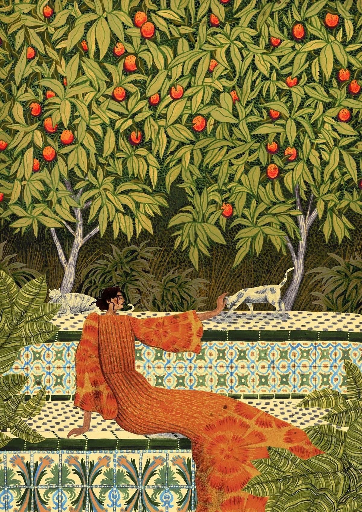 Mediterranean Garden Art Print preview artwork