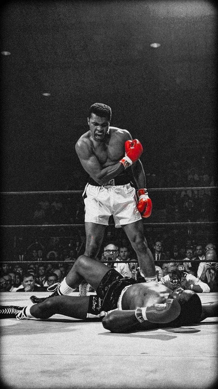 Muhammad Ali - Póster de boxeo con guantes rojos