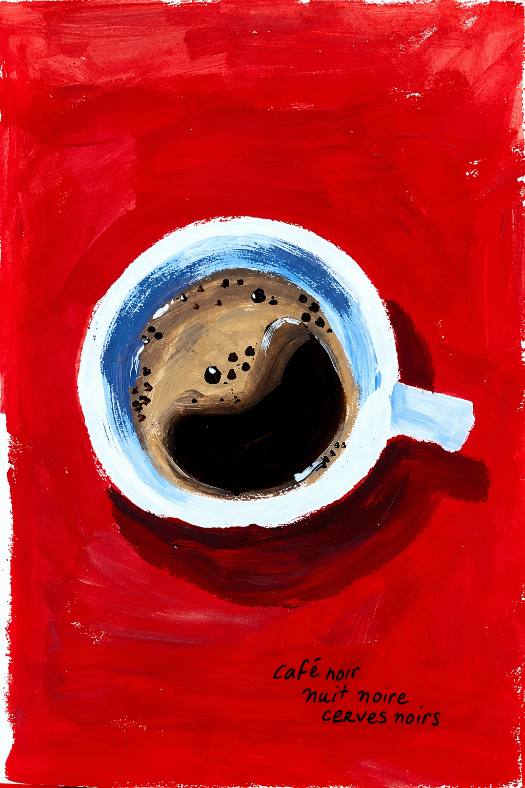 Abstract red coffee cup painting clean artwork preview